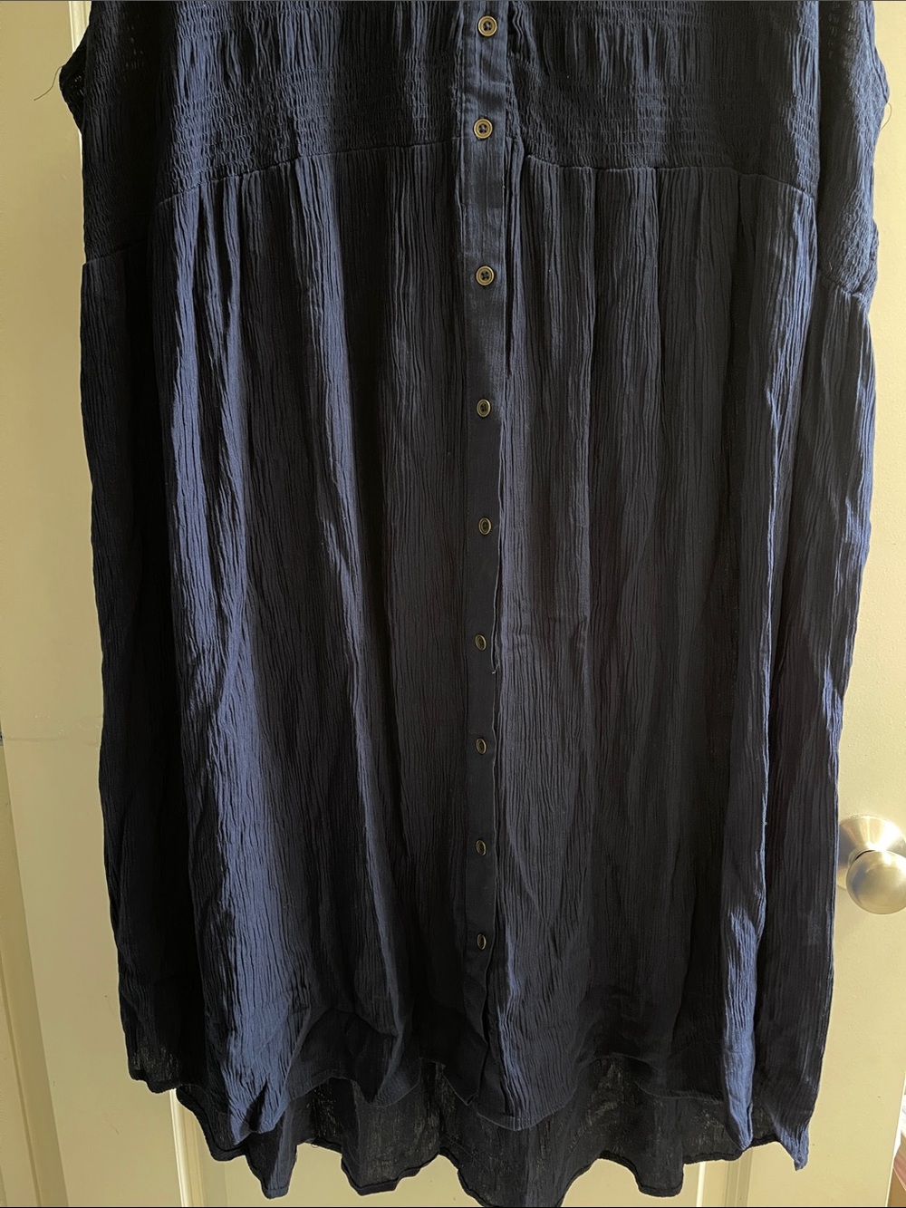 Blue Button-Front Maxi Dress - Picture 3 of 8